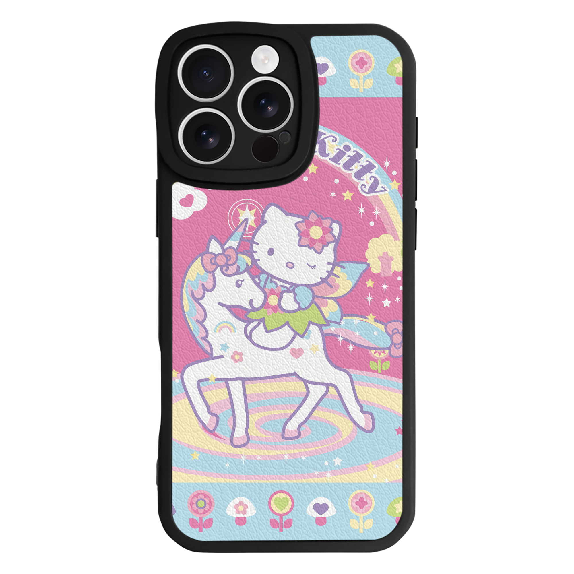 （画像用） Hello Kitty ハローキティ 【iPhone 16シリーズ対応】シリコンスマホケース（レザー調） 材質：シリコン